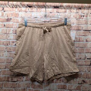 Sexy Basics Shorts 24/7 Anywhere Casual Tan Drawstring Size Medium
